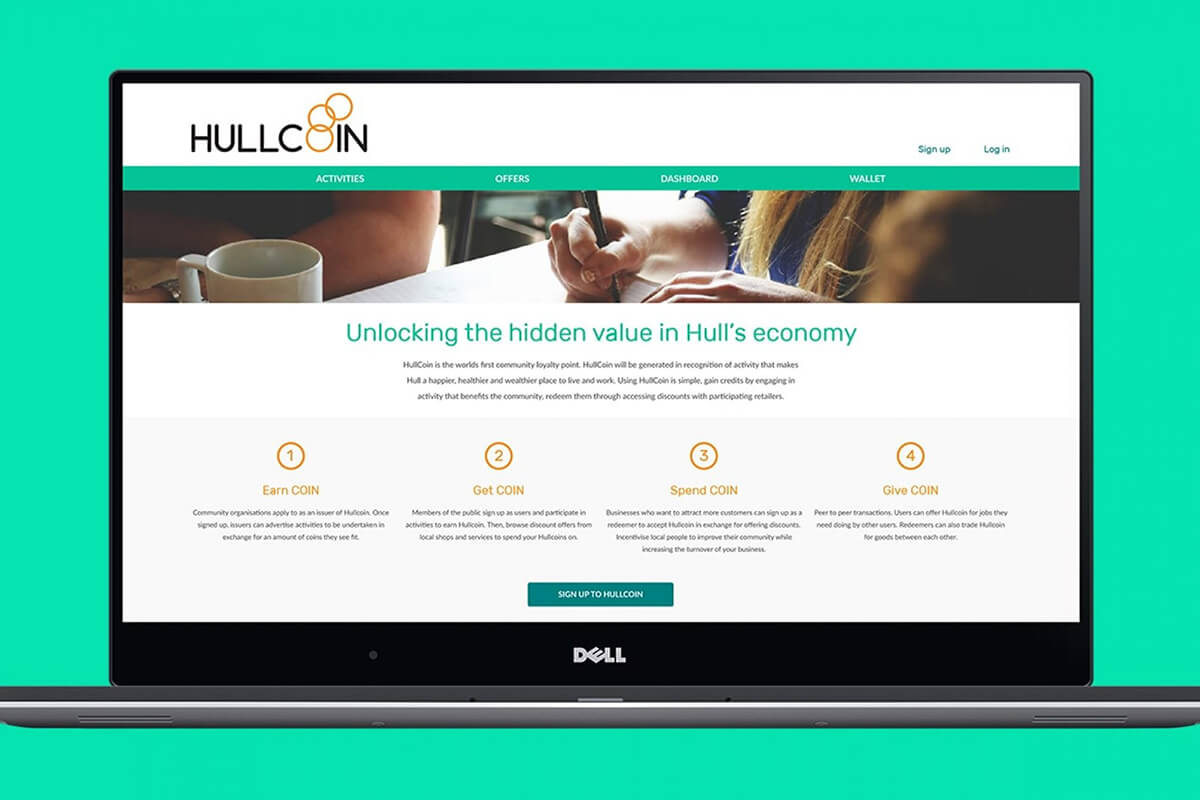 HullCoin Website Mockup – Homepage