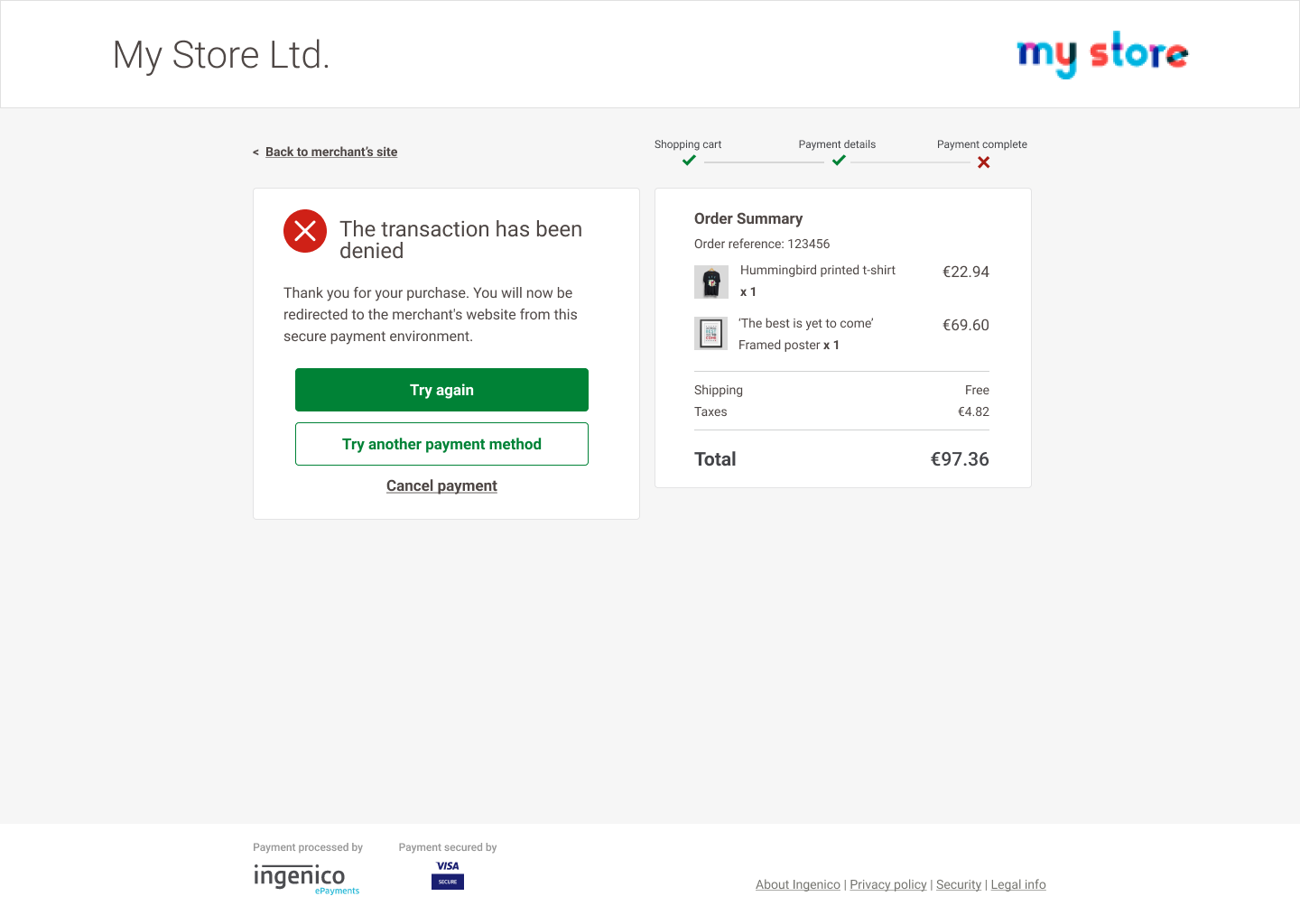 Considering failed payments in the design